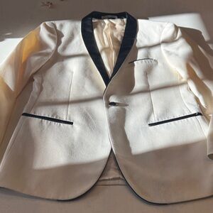 Paisley & Gray Ivory Tuxedo with Black Accents